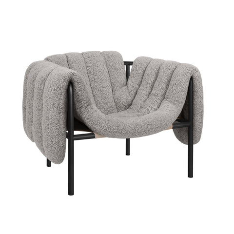 Puffy Lounge Chair Pebble / Black Grey