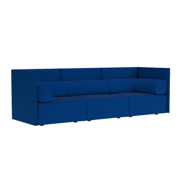 Palo Block 3-seater Sofa Medium Back with Armrests Sera Cobalt
