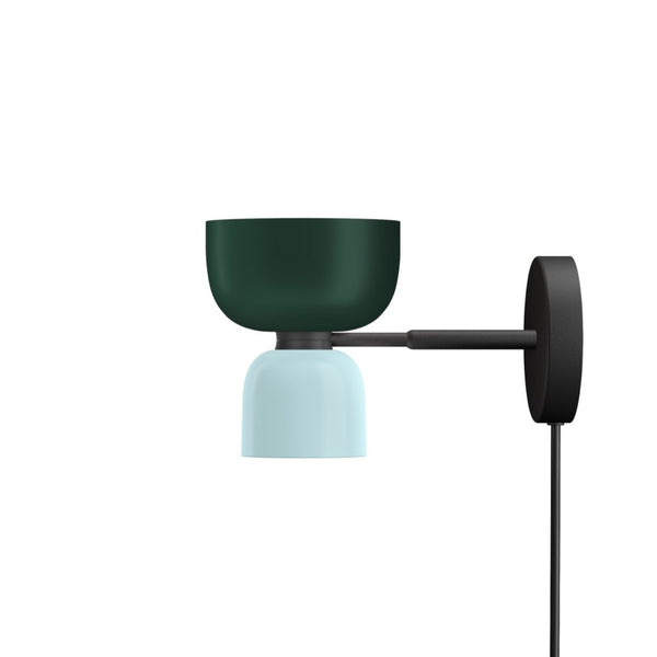 Alphabeta Wall Light + Cable Black Green / Soft Blue (UK)